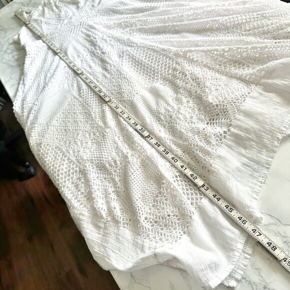 Chico’s Sz 0 White Eyelet Lace Handkerchief Hem Halter Dress Women’s Size Small - Picture 12 of 13